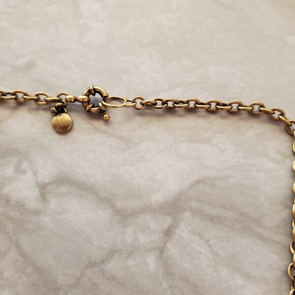 💙 J.Crew Enamel Rhinestones Crystals Pave Antique Mini Statement Necklace 💙 - Picture 4 of 16